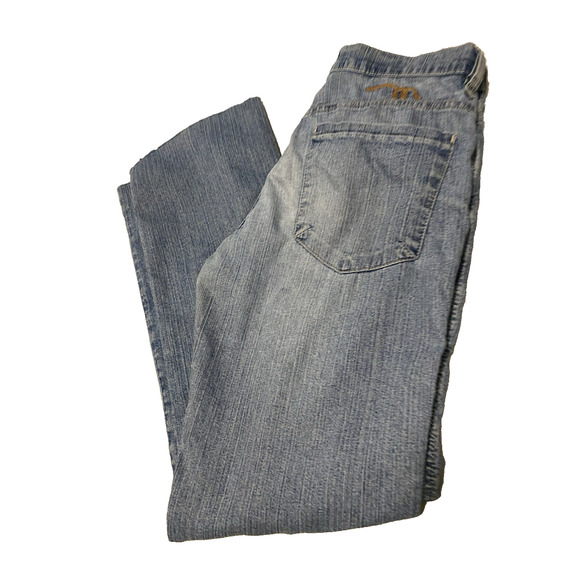 Moch-NY Jeans Womens 29x31 Light Acid Wash Raw Hem Button Up Cowgirl 90s Jeans - Picture 1 of 15